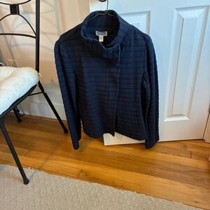 Women's Navy Blue Textured Spring Jacket